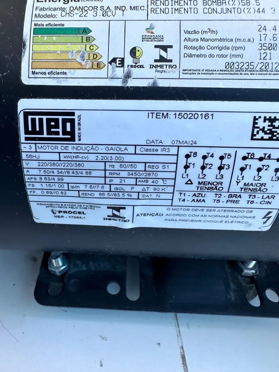 Motobomba para HidroMassagem 3 CV 