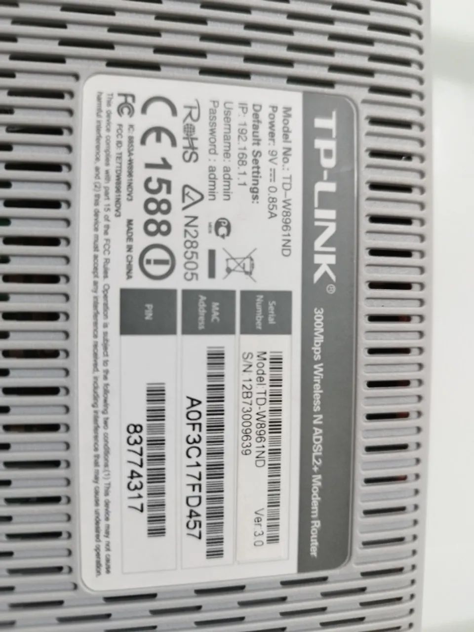 Roteador Modem Wirelles TP-Link TD-W8961 ND 300Mbps - Foto 5