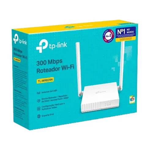 Roteador TP-Link TL-WR829N Wireless Multimodo 300 Mbps com 2 Antenas- Loja Fs informática