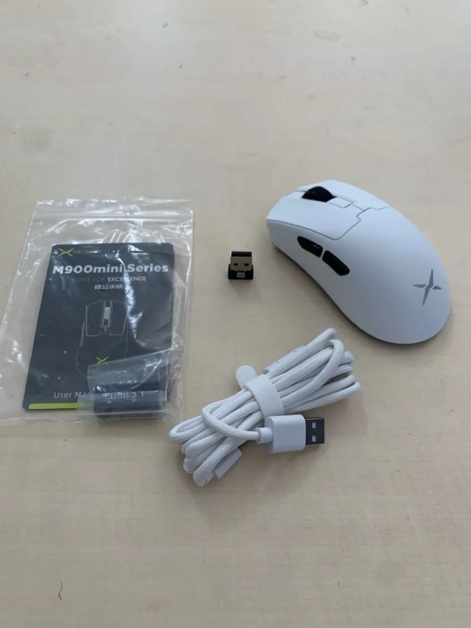 Promoção Delux M900 Pro Mini 8K PAW3395 500mAh Branco Novo ...