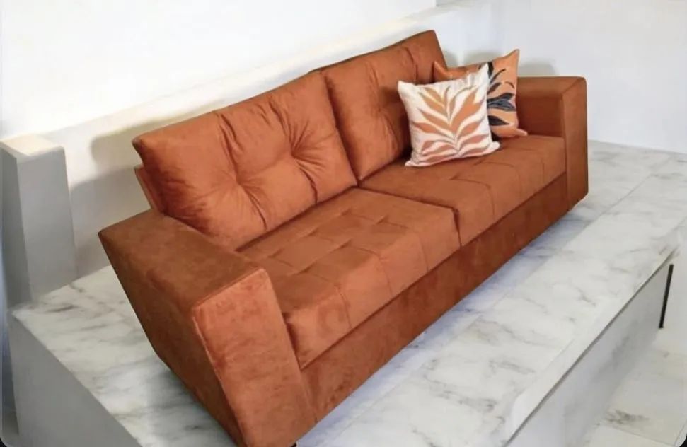 Sofá de Canto 4Lugares em Suede 