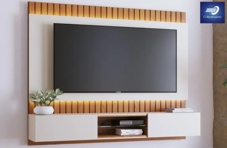 Home Suspenso para TV até 70" Ripado e com LED
