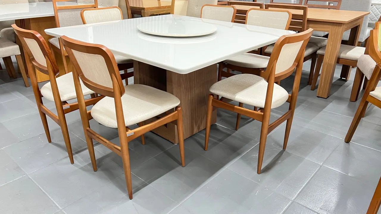 Mesa de Jantar com Tampo laqueado mesa de madeira 