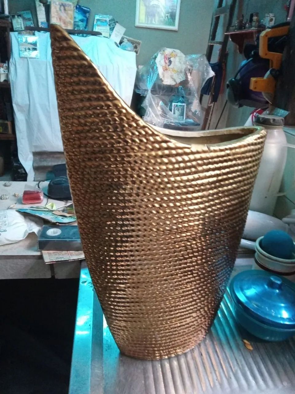 R$75 Vaso trabalhado estilo pirarucu. - Foto 5