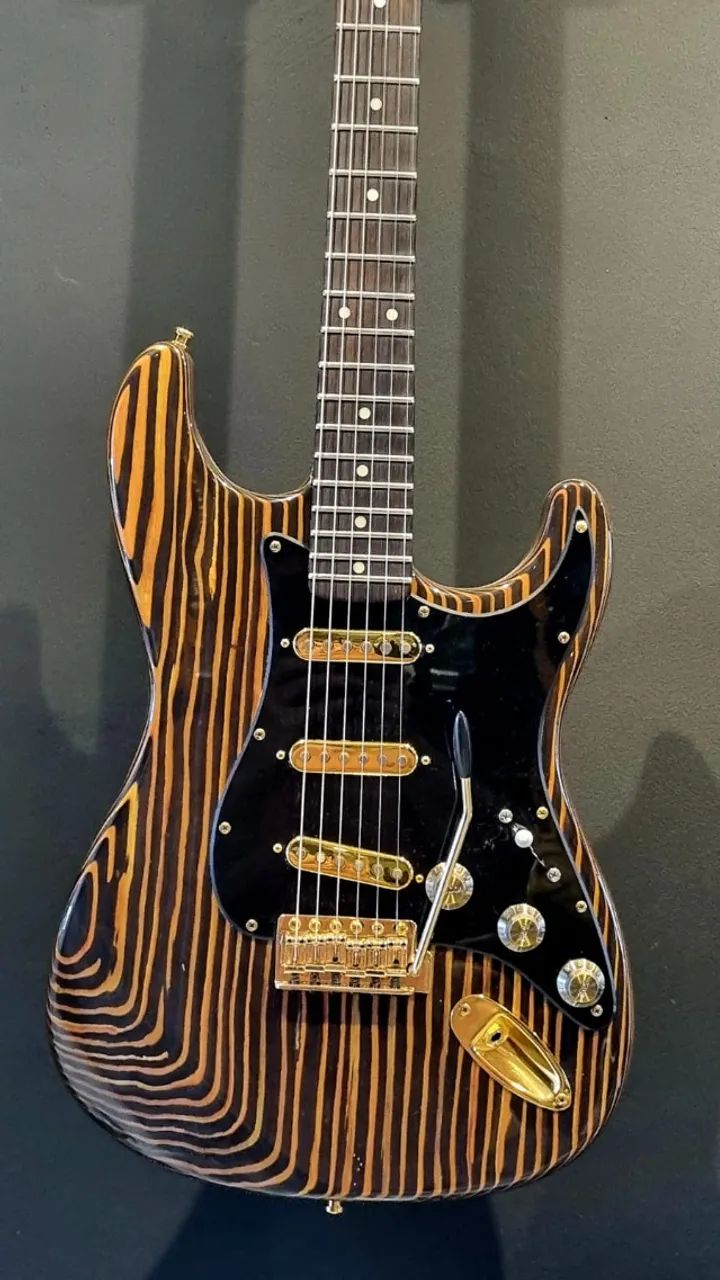 Guitarra JR Custom Stratocustom Zebrawood - Instrumentos musicais