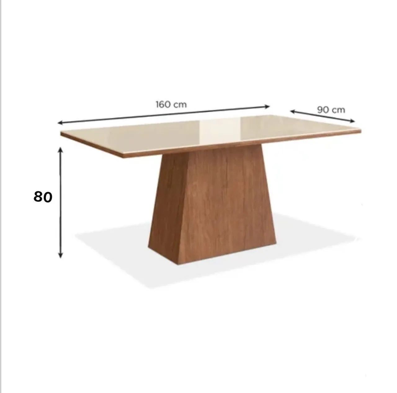mesa para sala de jantar 160x90 com vidro lapidado - Foto 2
