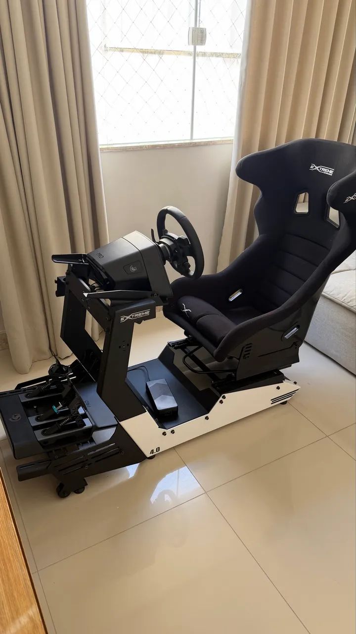 Simulador Gamer de Corrida Completo - Extreme Sim Racing+Kit Logitech PRO Wheel