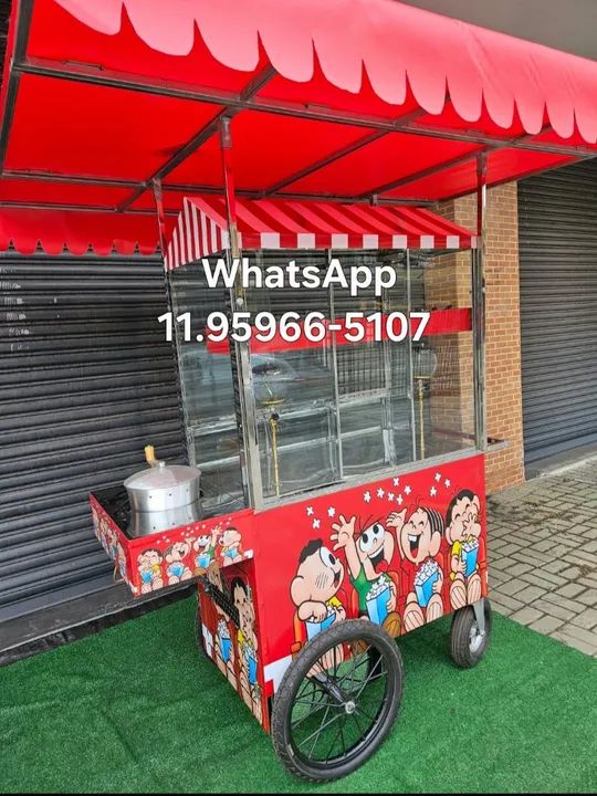 Carrinho de pipoca alto lindo de qualidade  - Foto 2