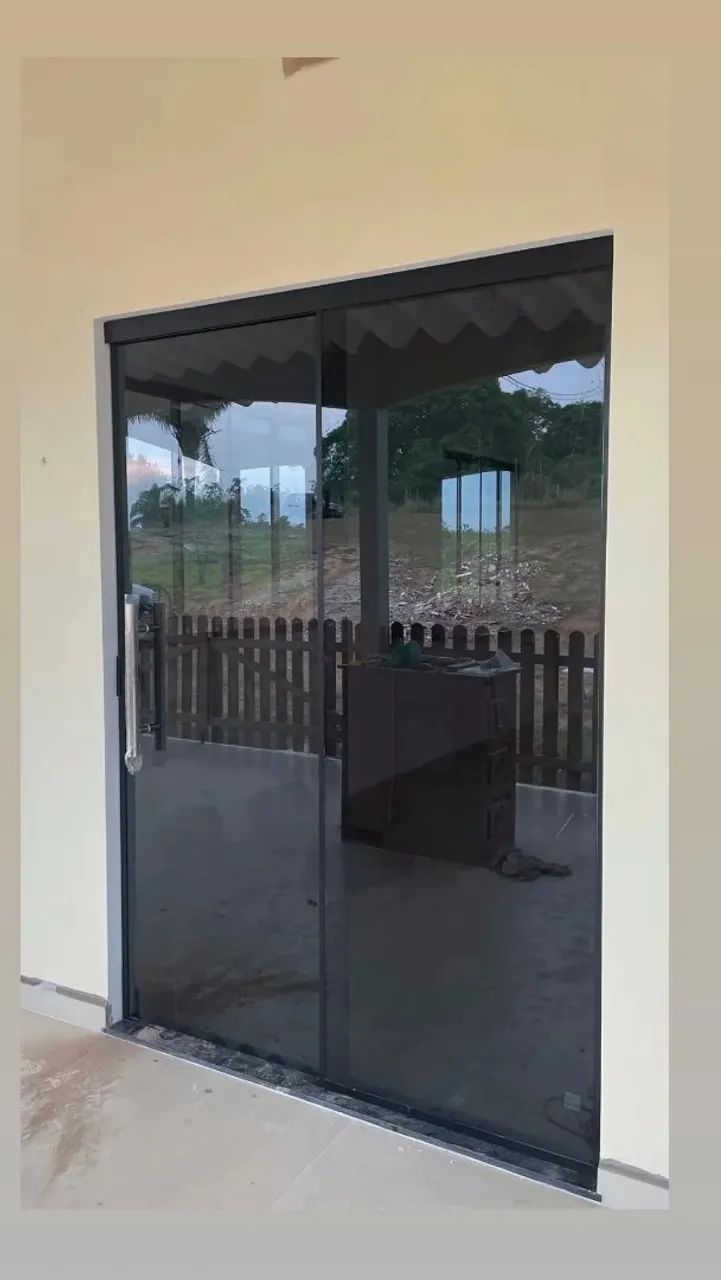Portas de vidro temperado com moldura de alumínio - Foto 2