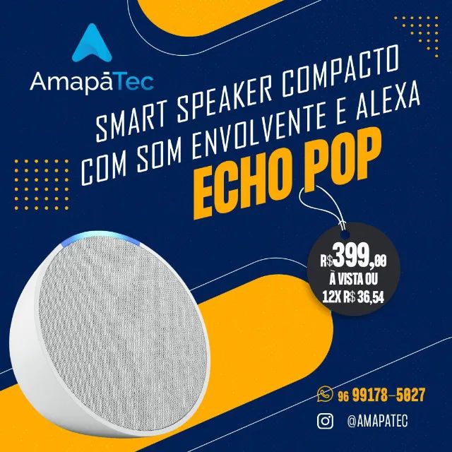 Echo Pop Smart speaker compacto com som envolvente e Alexa  - Foto 2