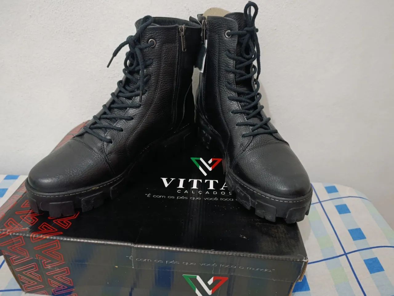 Bota Coturno Couro Tratorada Vittal Buckle N° 41 - Foto 5