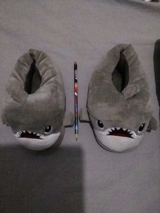 Pantufas de tubarão para bebê - Unissex - Foto 2