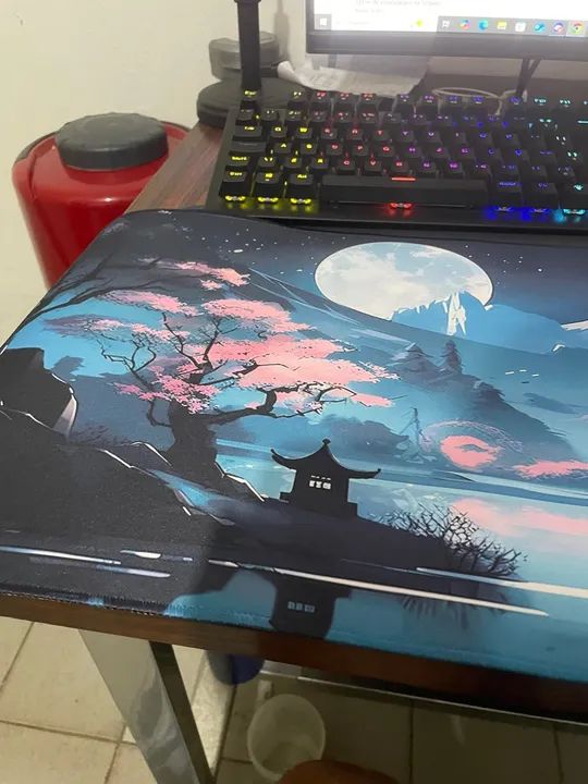 Mousepad Gamer japonês azul  - Foto 3