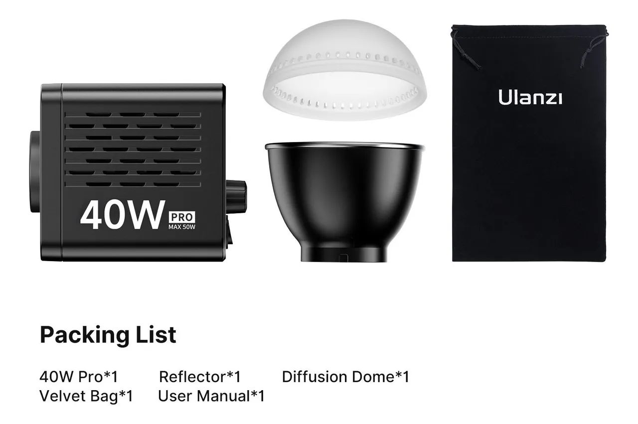 Ulanzi 40w pro Cob iluminação continua led BI color recarregavel - Foto 3