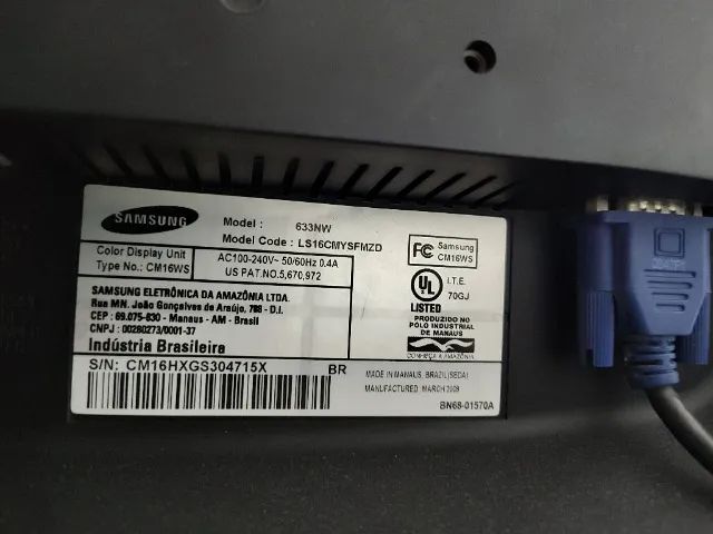 Monitor Samsung 15,6'' 633nw LCD Antigo  - Foto 2