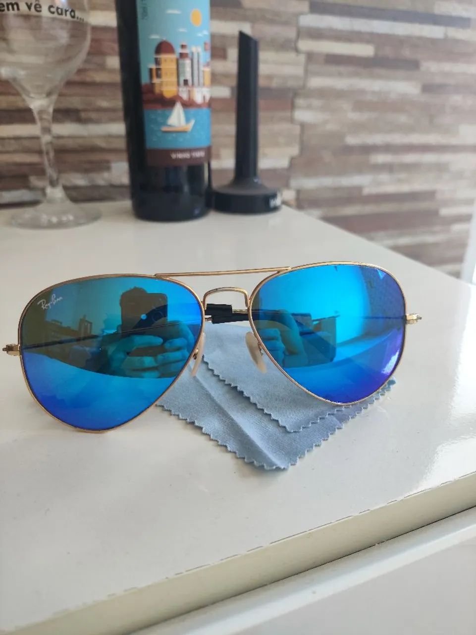 Óculos de sol Rayban azul original 