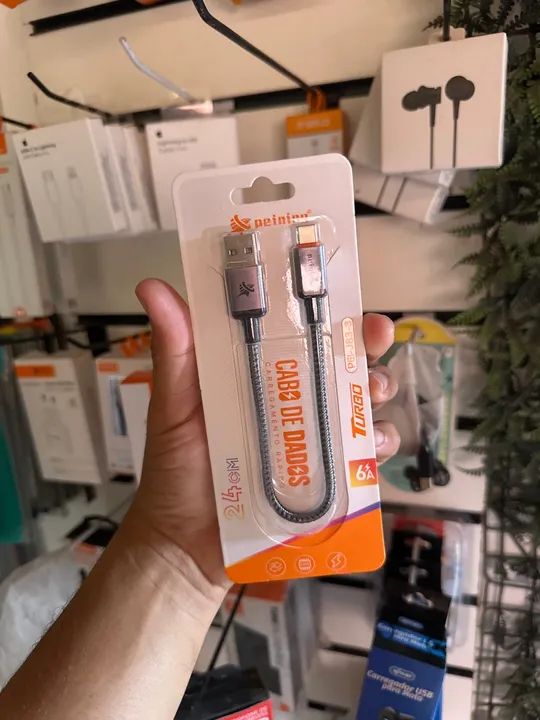 Cabo USB para Celular - 6A - PEQUENO- Novo