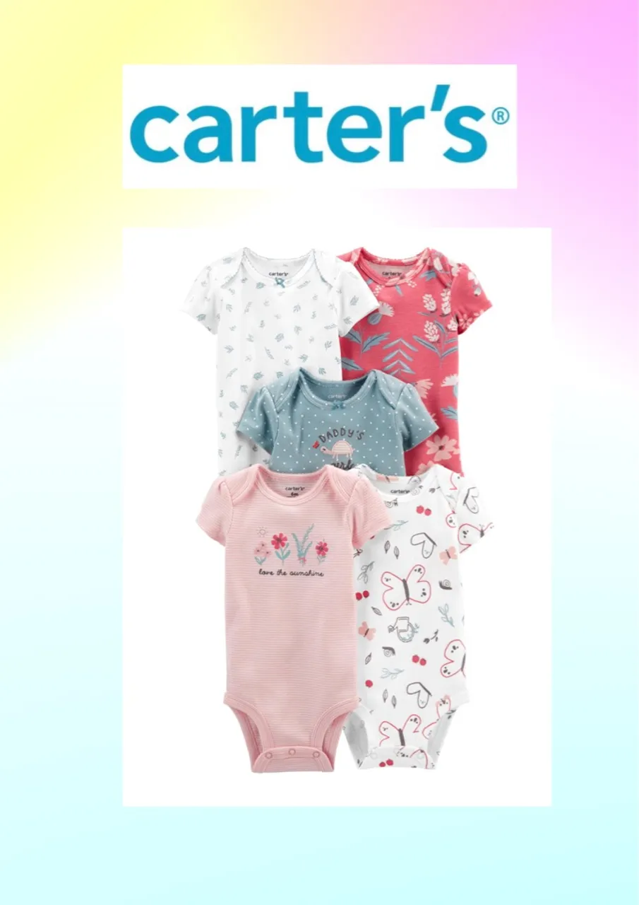 Bodies Carter's para Bebê - Kit com 5