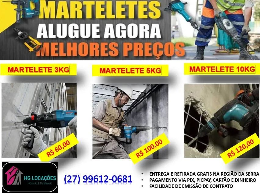 Aluguel de máquinas e equipamentos 