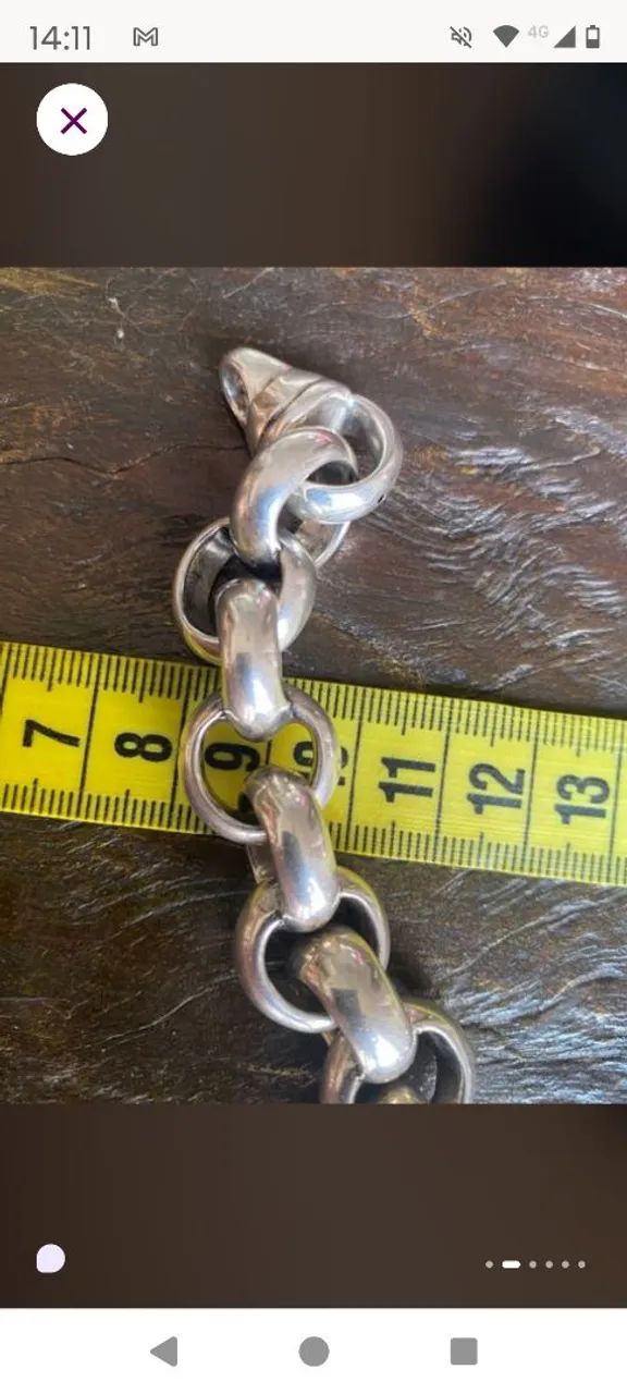 Pulseira de prata 925 elô português  - Foto 2