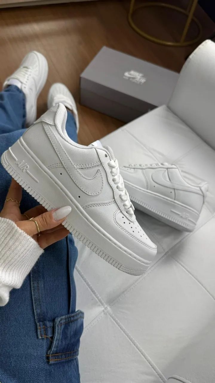 Nike Air Force 1 Branco Unissex Luxo - Foto 3
