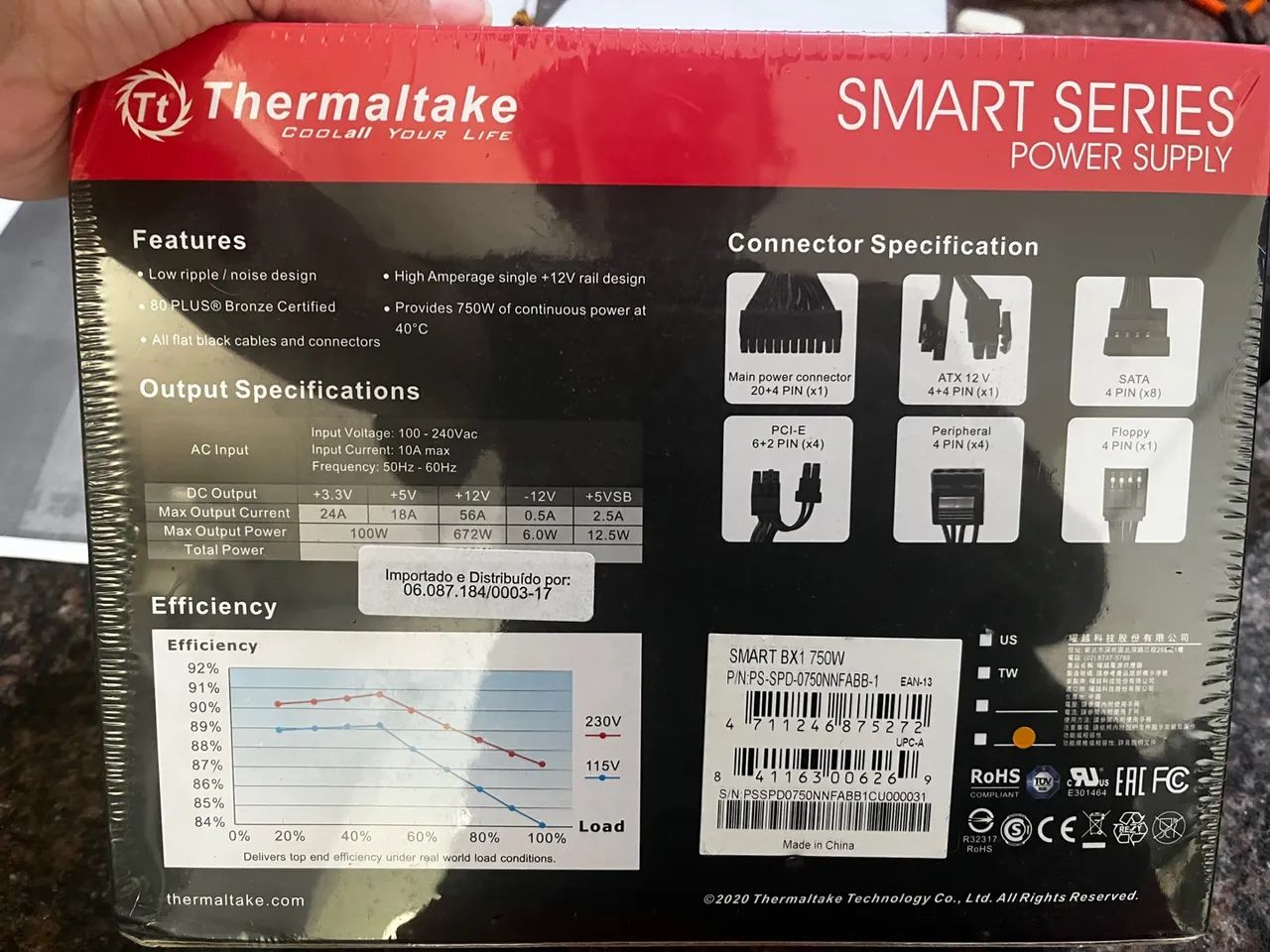 Fonte de PC Thermaltake Smart BX1 750W - Foto 2