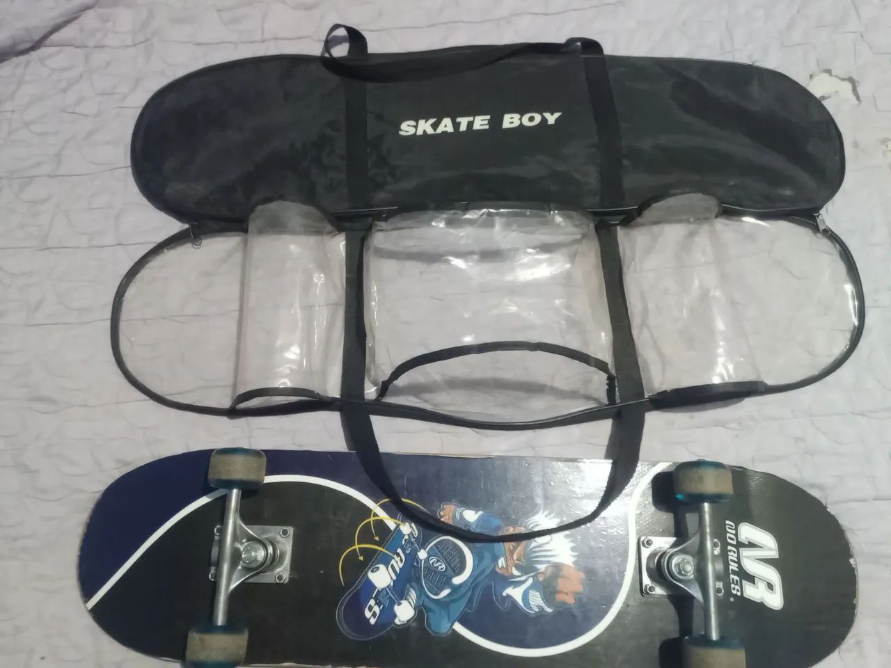 Skate com kit de proteção e bolsa  - Foto 5
