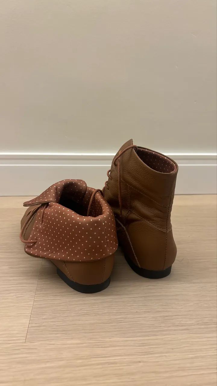 Bota caramelo em couro legítimo nº35 - Foto 3