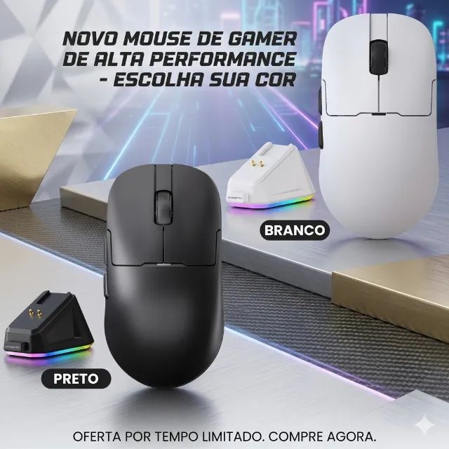 Mouse Gamer AJAZZ AJ159P MC Tri-Mode (Sem Fio/Bluetooth) + Base Magnética - Foto 6