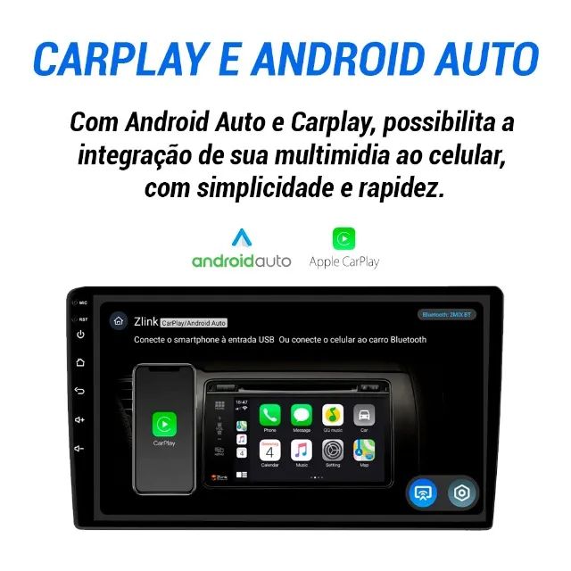 Central Multimídia Android 14 Universal 10 Polegadas Carplay e Android Auto Gps Waze Maps - Foto 5