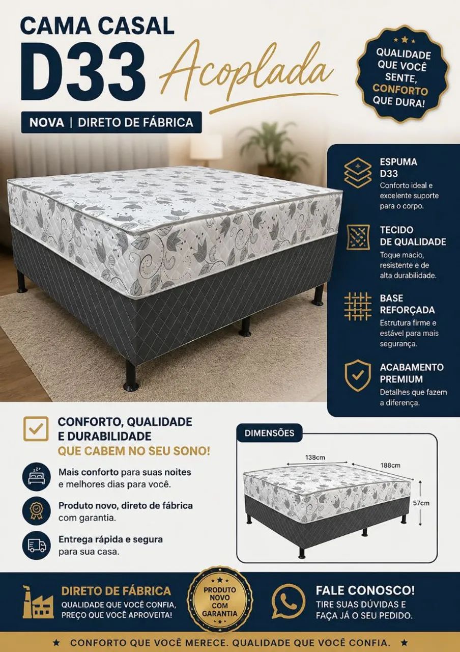 Cama box casal D33 - Foto 2