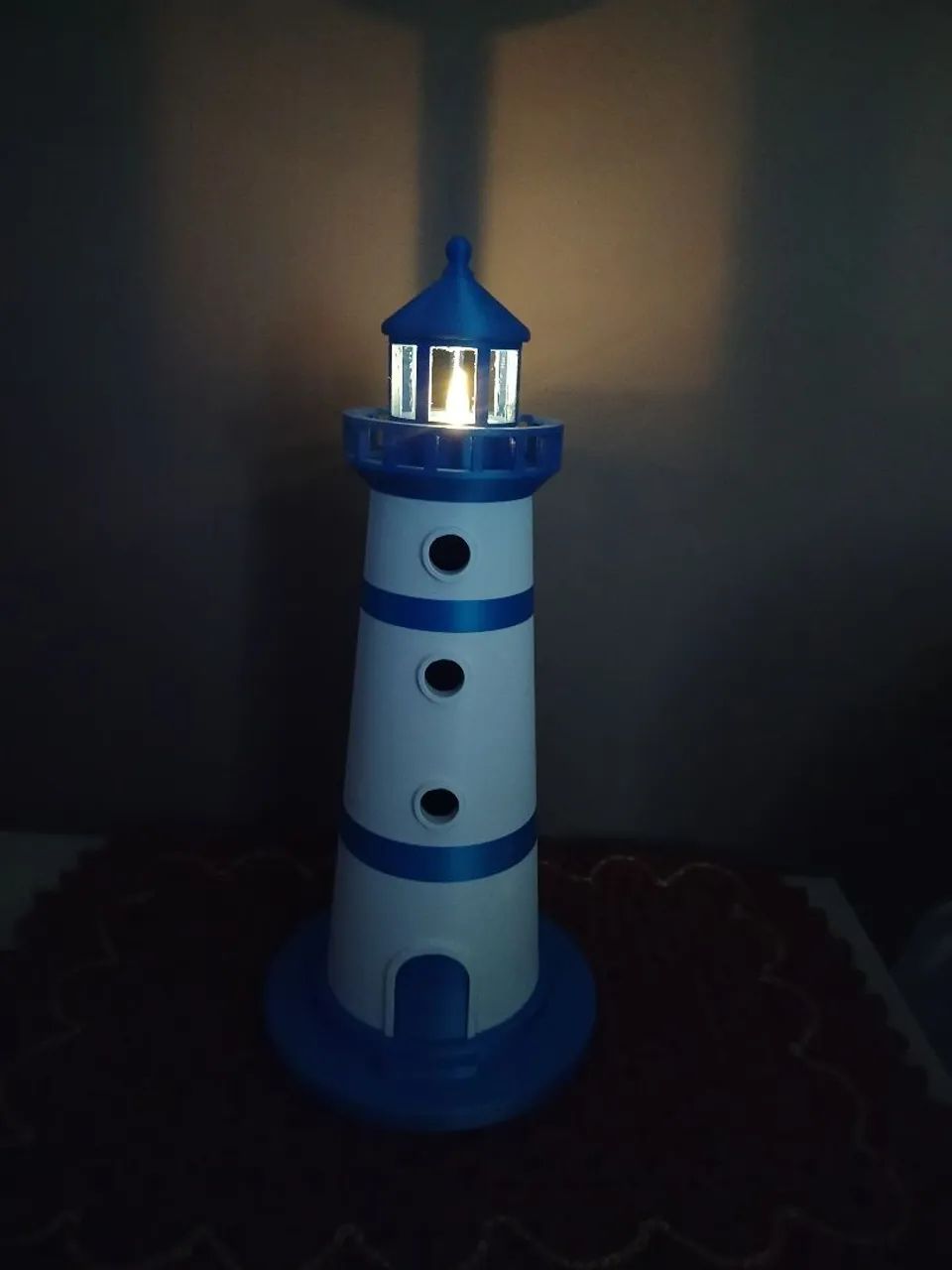 Decoração Farol luminária 32cm com vela eletronica - Foto 3