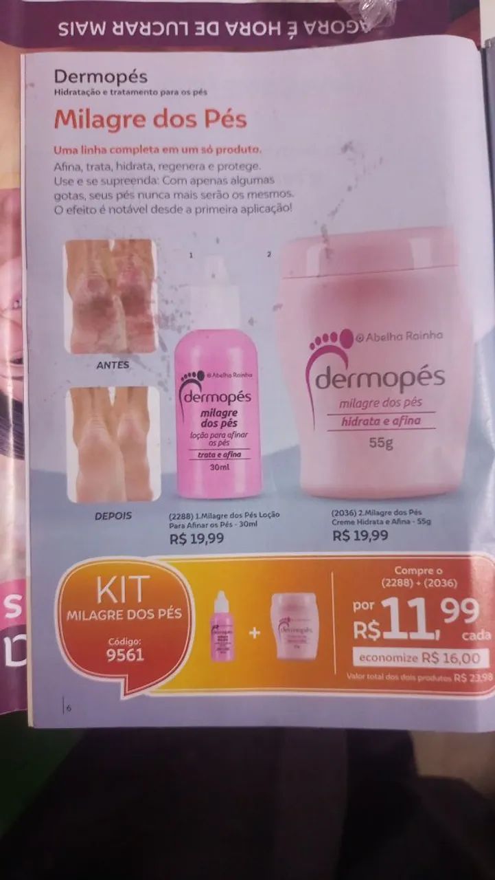 Cremes para os pes