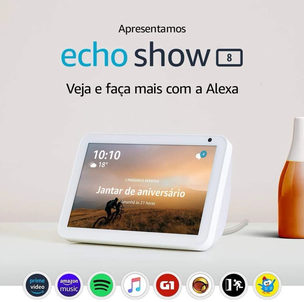 Alexa Echo Show 8 3 geração Tela de 8 Polegadas Branca  - Foto 4