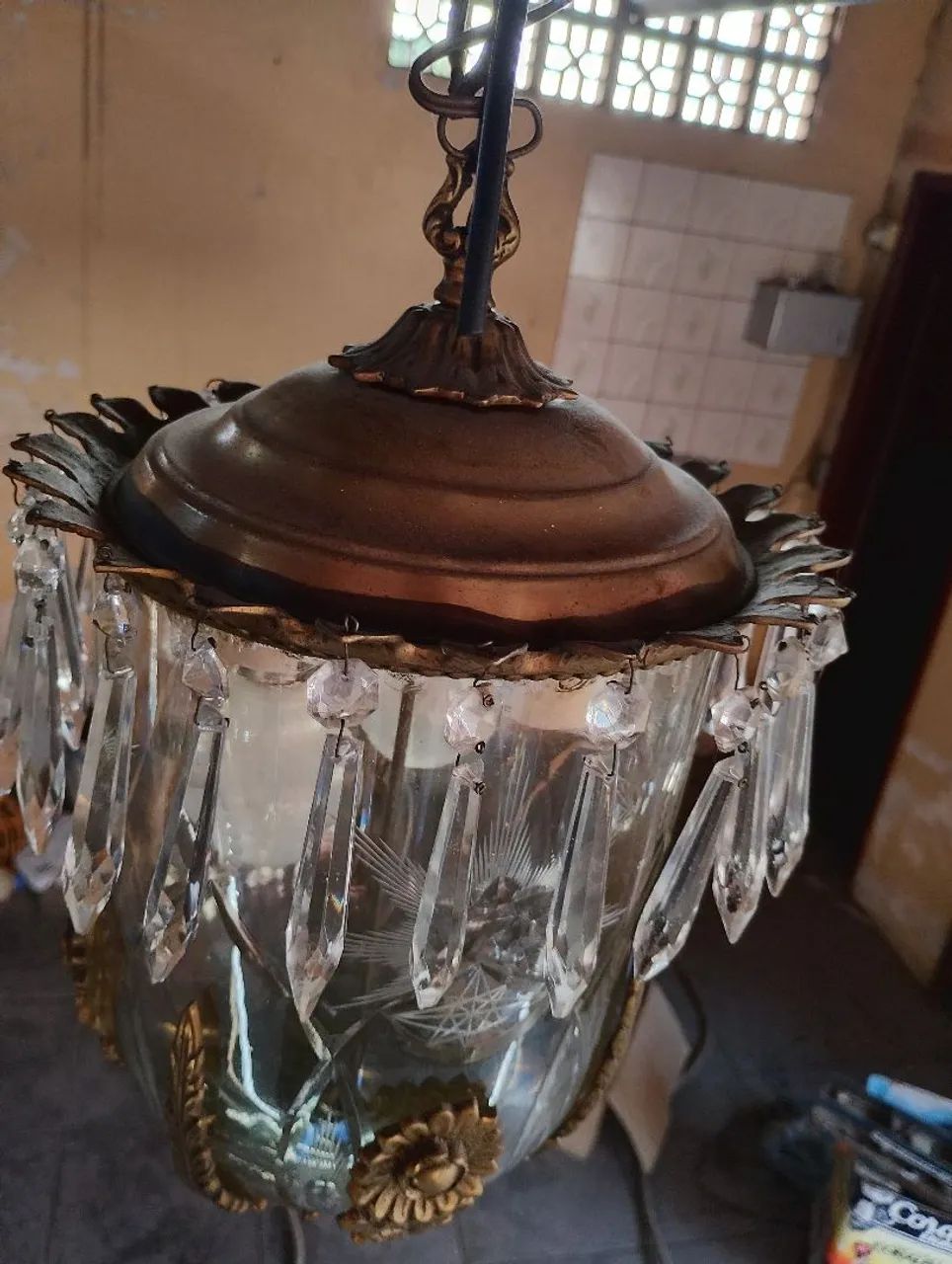 Lindo lustre cristal bronze - Foto 4