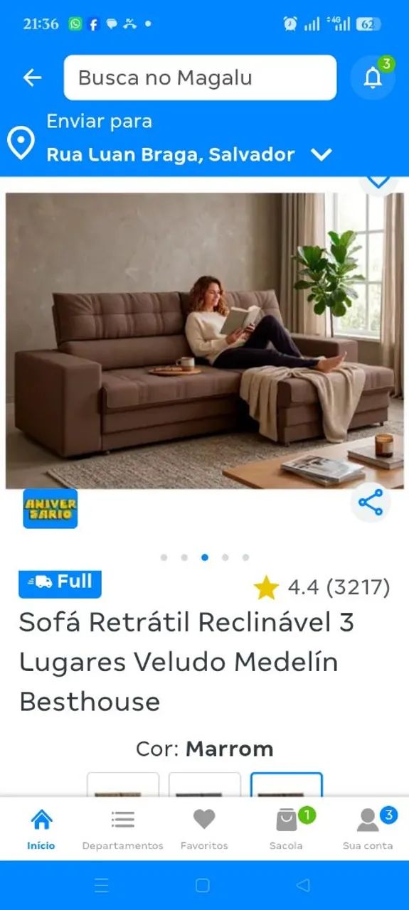 Sofá retrátil novo  - Foto 2