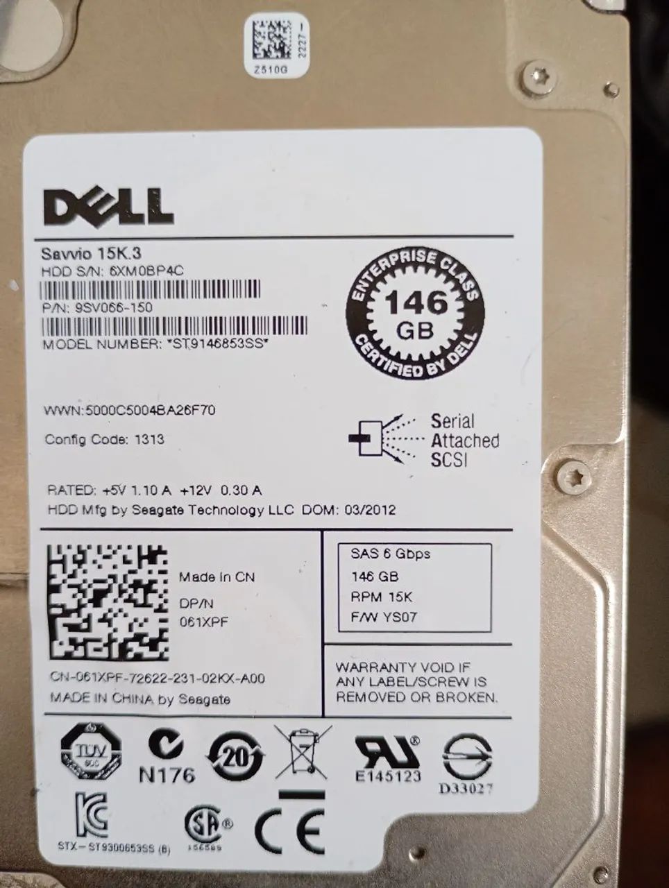 HD sas Dell 146 gigas - Foto 3