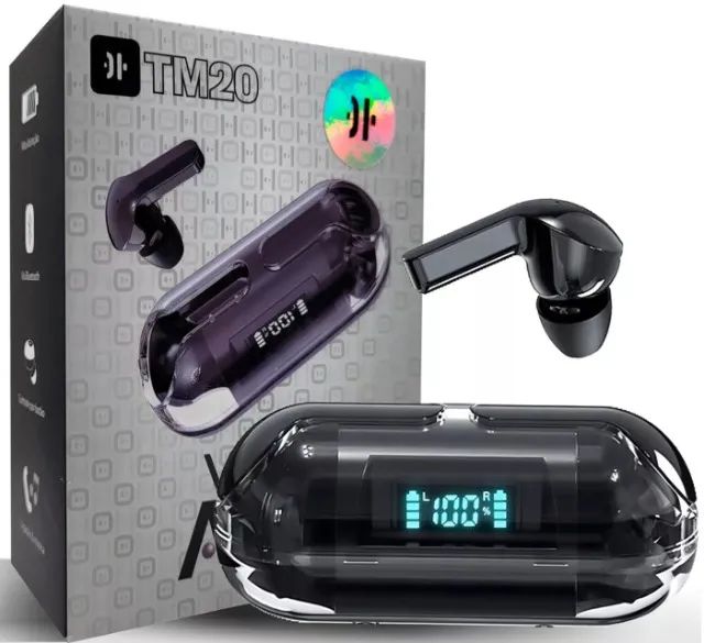 Fone de Ouvido Sem Fio Aero Bluetooth 5.3 Design Compacto com Mostrador Digital  - Foto 4