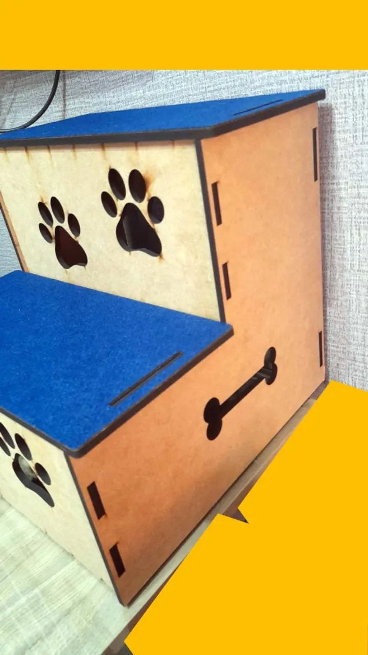 Escada para pets de MDF resistente com degraus antiderrapantes - Foto 3