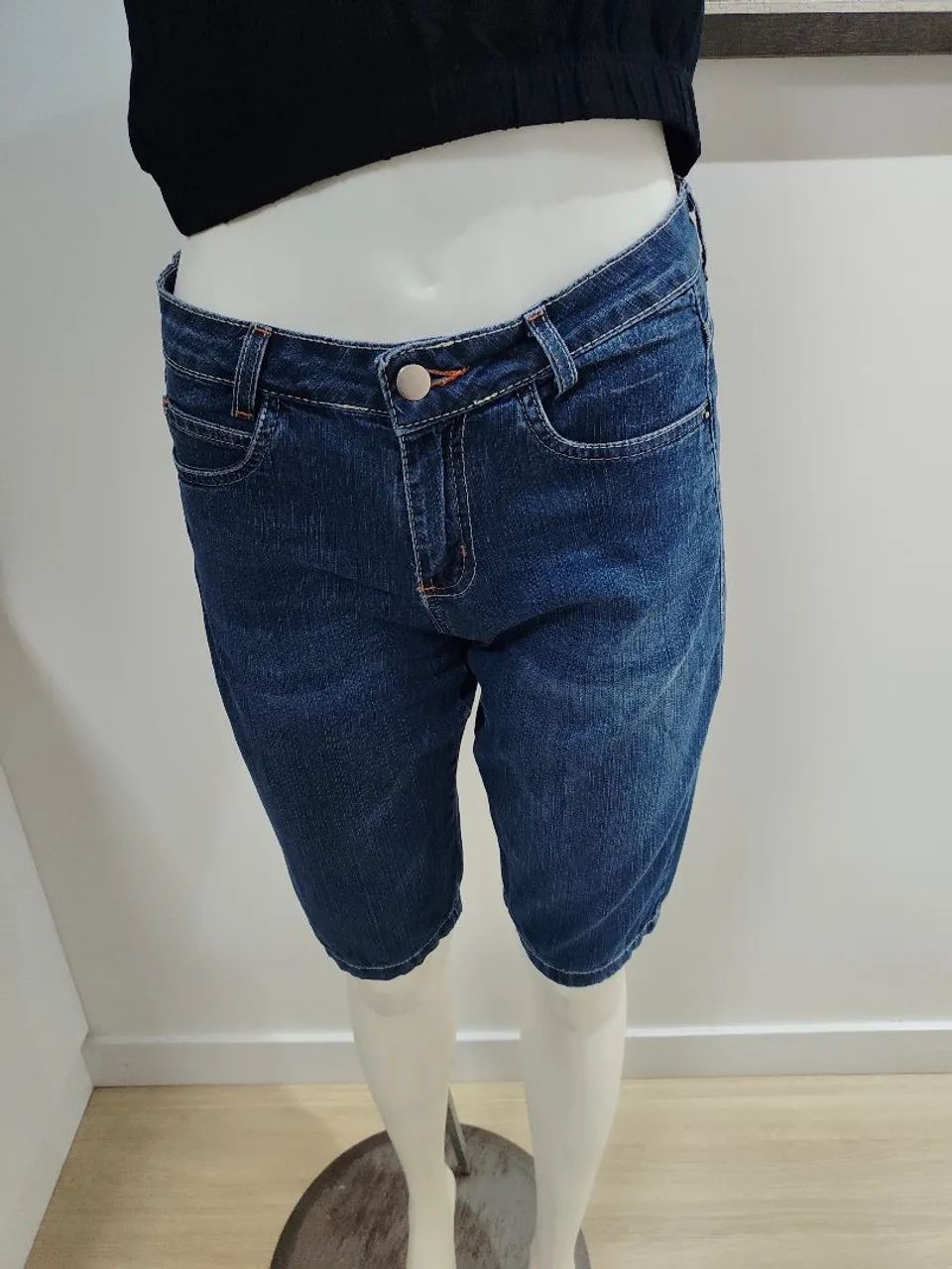 Kit com 3 Bermudas Jeans Femininas Tamanho 38 - Foto 3