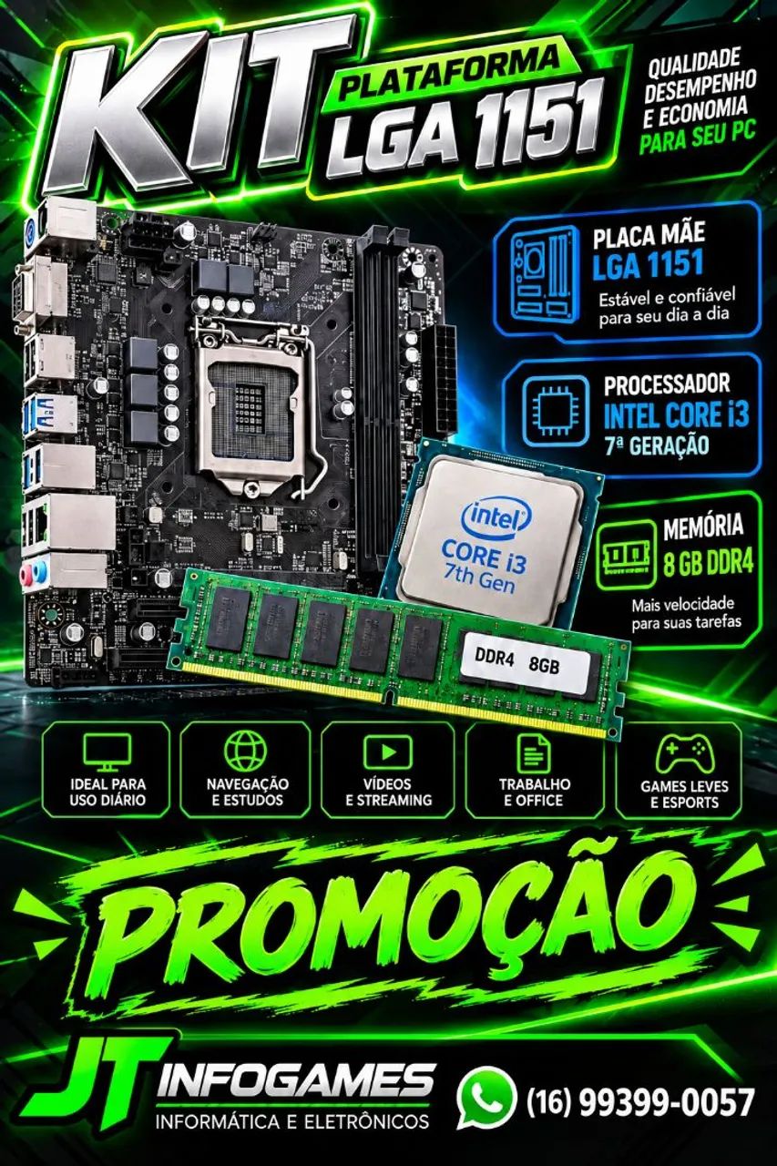 Kit UPGRADE i3 7a geração 