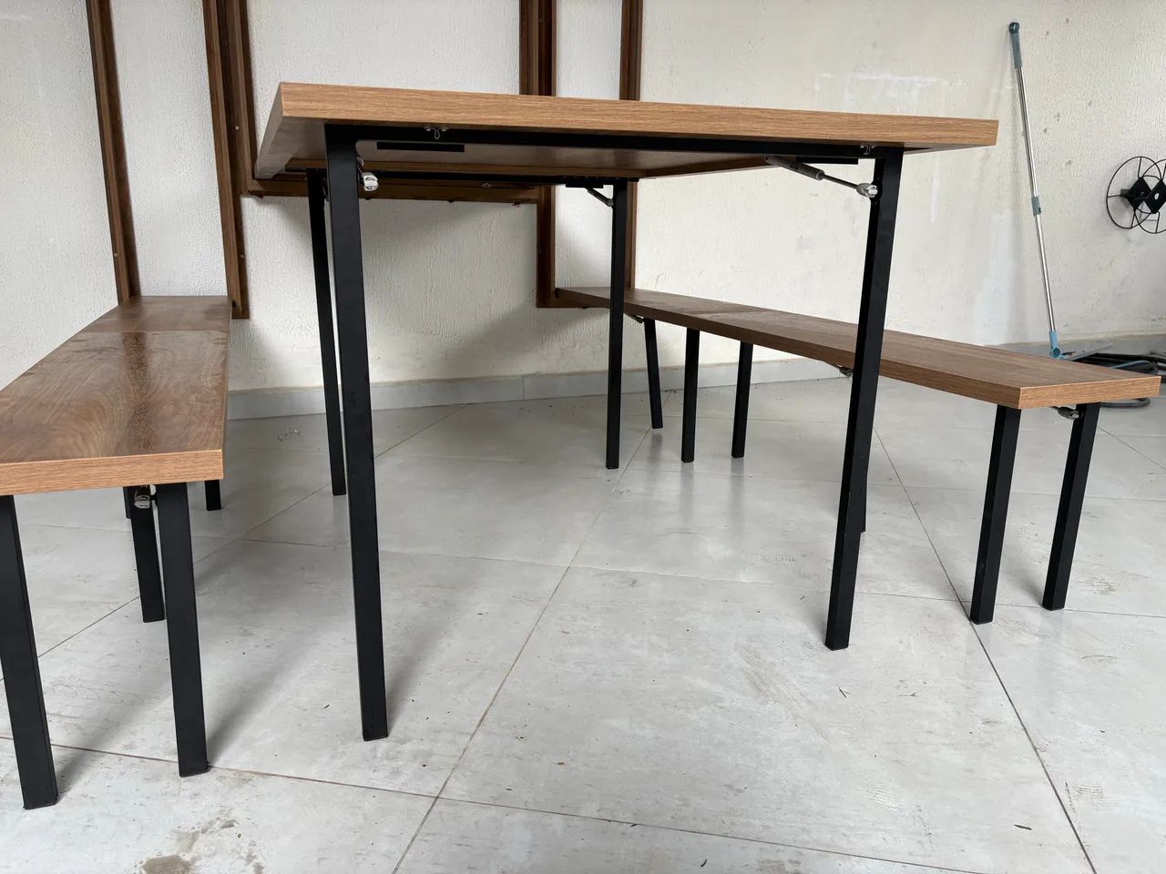 Conjunto Mesa Dobrável de Parede 9 Lugares - Foto 4