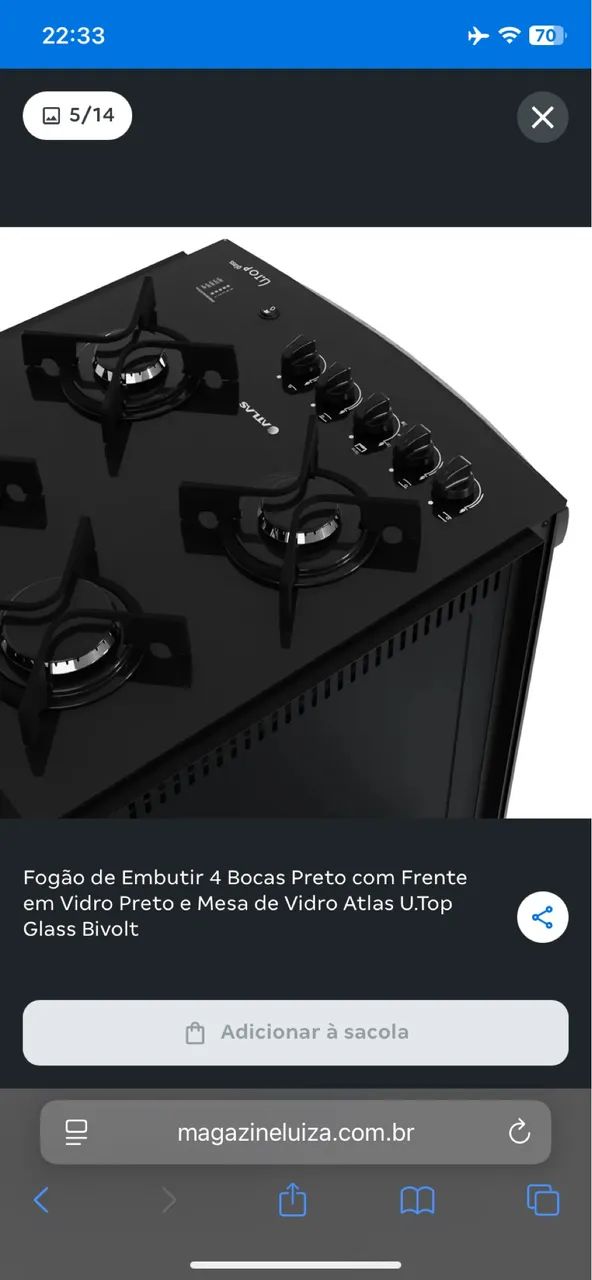 Fogão embutir atlas 4 Bocas  - Foto 5