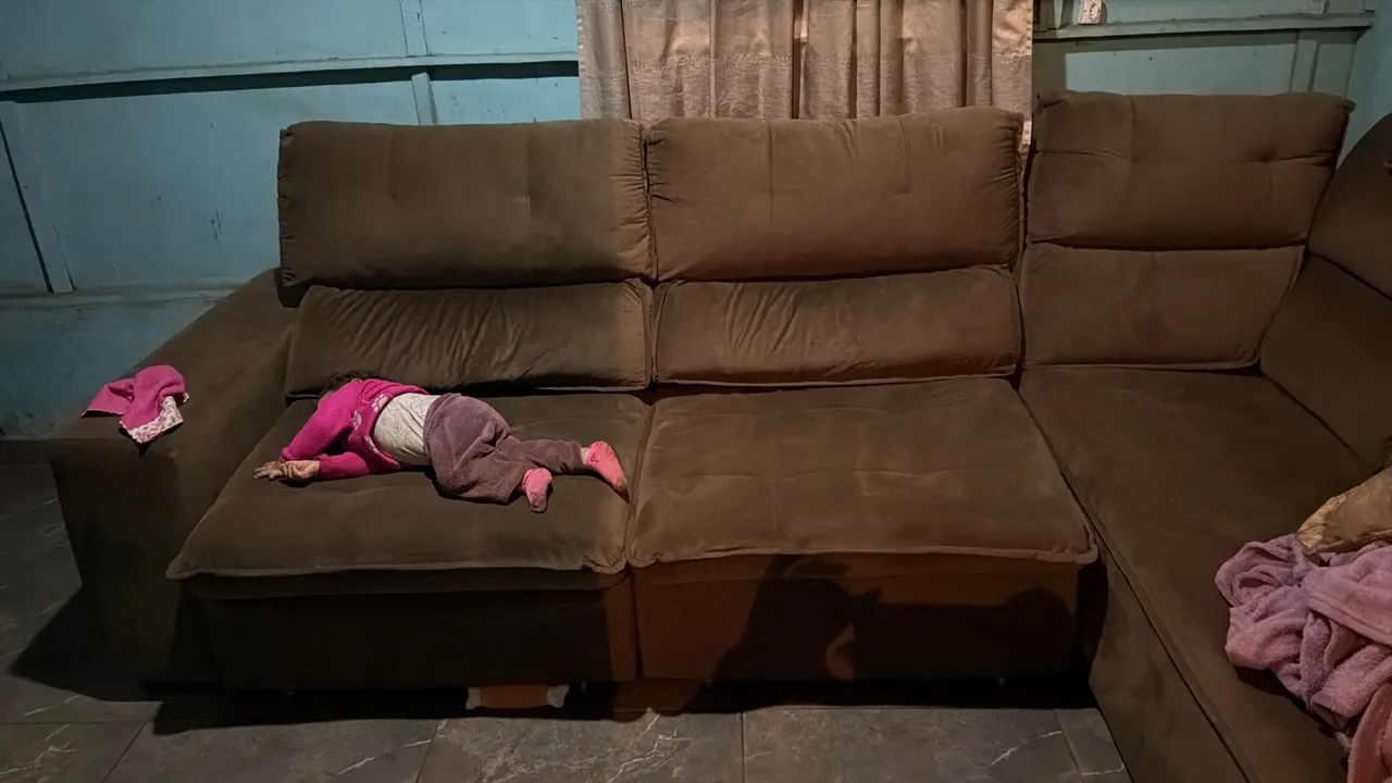 Sofá retrátil inclinável De L grande 