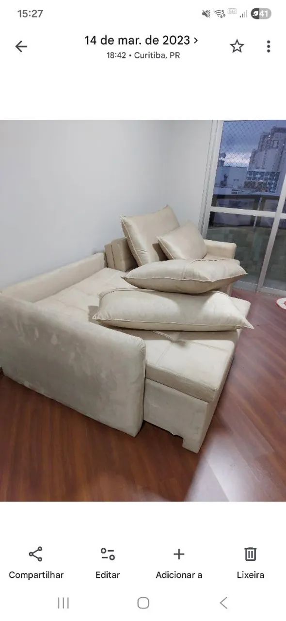 Sofá em suede premium 2,4m  - Foto 4