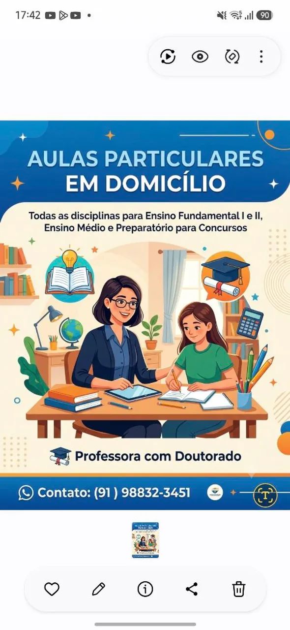 Aulas particulares em domicílio 