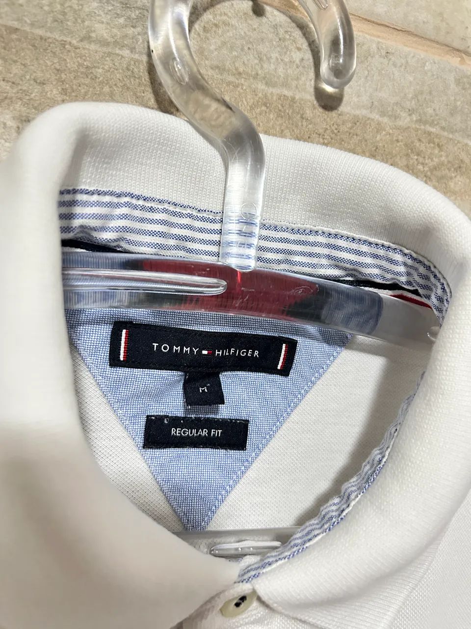 Camisa polo branca Tommy Hilfiger M - Foto 5