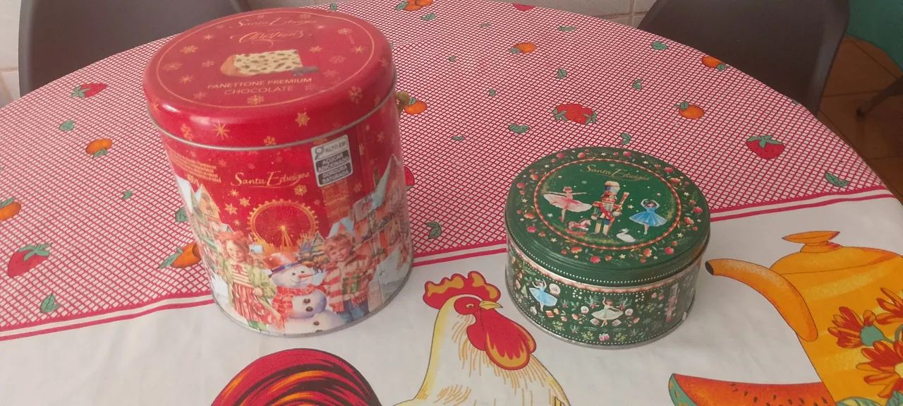 Latas de biscoito lindas novas 80 as duas juntas . - Foto 3