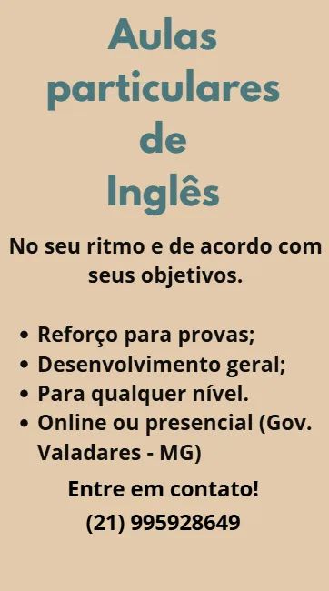 AULAS PARTICULARES DE INGLÊS