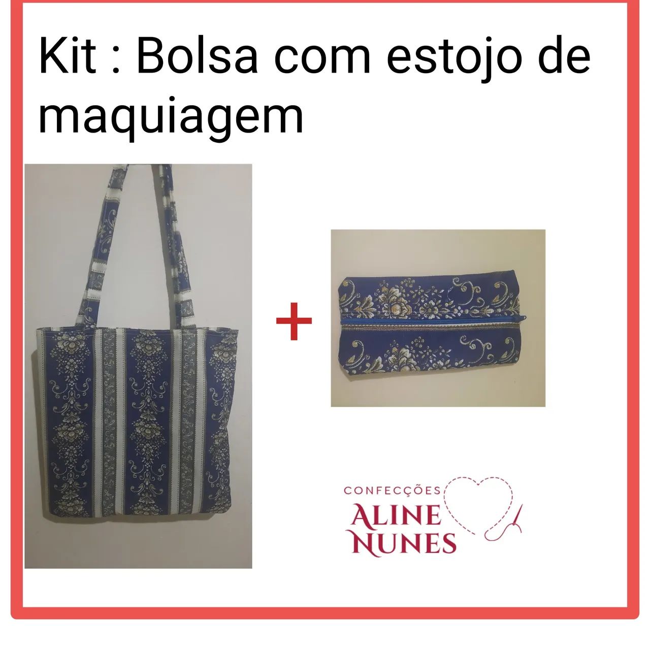 Bolsa com estojo de maquiagem 